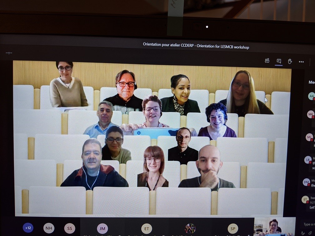 People's faces on a computer screen