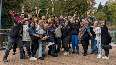 A group shot of all the participants mugging for the camera